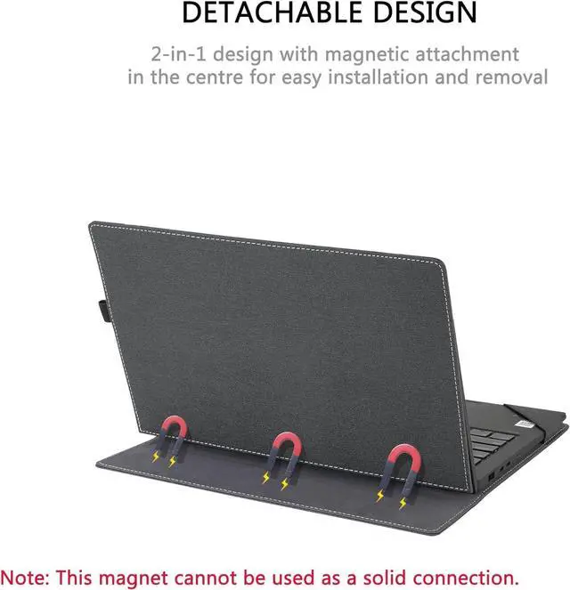 Alt view image 6 of 7 - BONAEVER Laptop Cover Case for 14 inch ASUS Zenbook 14 OLED UX3405 UM3406 & for Vivobook S 14 OLED S5406 M5406,PU Leather Protective Sleeve Bag with Heat Dissipation Bracket