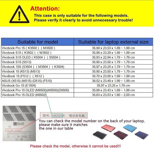 Alt view image 2 of 7 - BONAEVER Cover Case for 15.6 inch ASUS VivoBook Pro 15 OLED Laptop& for Vivobook 15X /S15 Series & for ASUS X515 M515 D515 F515,Detachable PU Leather Protective Sleeve Bag Accessories