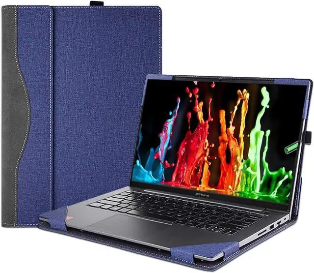 Main image of BONAEVER Cover Case for 15.6 inch ASUS VivoBook Pro 15 OLED Laptop& for Vivobook 15X /S15 Series & for ASUS X515 M515 D515 F515,Detachable PU Leather Protective Sleeve Bag Accessories Blue
