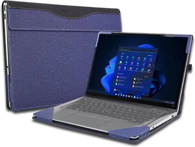 Main image of BONAEVER Laptop Case Cover for 14 inch Lenovo ThinkPad T14 Gen 3 Gen 4 & ThinkPad P14s & ThinkPad T14s & ThinkPad L14 Gen5 Notebook Sleeve,Detachable PU Leather Protective Sleeve Bag Accessory Blue