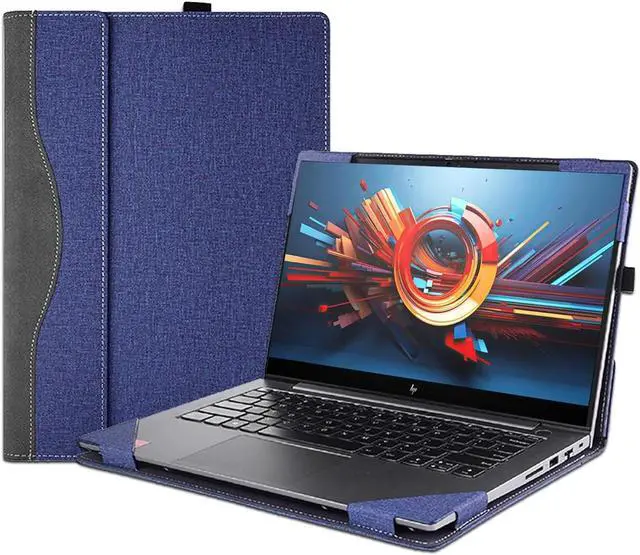 Main image of BONAEVER Laptop Case Cover for 17.3 inch HP Envy Laptop 17-da 17t-da 2024 & Asus Zenbook pro 17 UM6702,PU Leather Protective Sleeve Shell Bag with Pen Holder and Heat Dissipation Hole Blue
