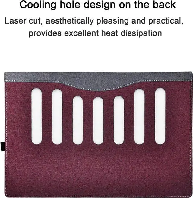 Alt view image 6 of 7 - BONAEVER Laptop Case Cover for 17.3 inch HP Envy Laptop 17-da 17t-da 2024 & Asus Zenbook pro 17 UM6702,PU Leather Protective Sleeve Shell Bag with Pen Holder and Heat Dissipation Hole Coffee