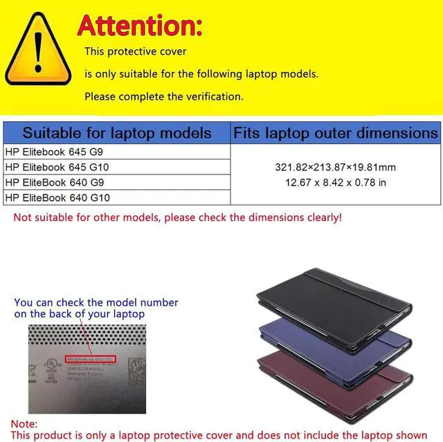 Alt view image 2 of 7 - BONAEVER Laptop Case Cover for 14 inch HP Elitebook 645 G9 G10 & HP EliteBook 640 G9 G10 Sleeve,PU Leather Notebook PC Sleeve Protective Bag Accessory with Pencil Holder Blue