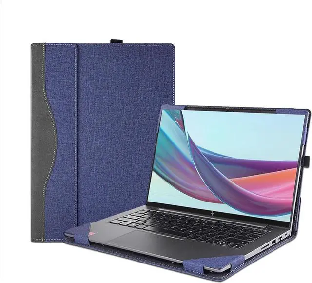 Main image of BONAEVER Laptop Case Cover for 14 inch HP Elitebook 645 G9 G10 & HP EliteBook 640 G9 G10 Sleeve,PU Leather Notebook PC Sleeve Protective Bag Accessory with Pencil Holder Blue