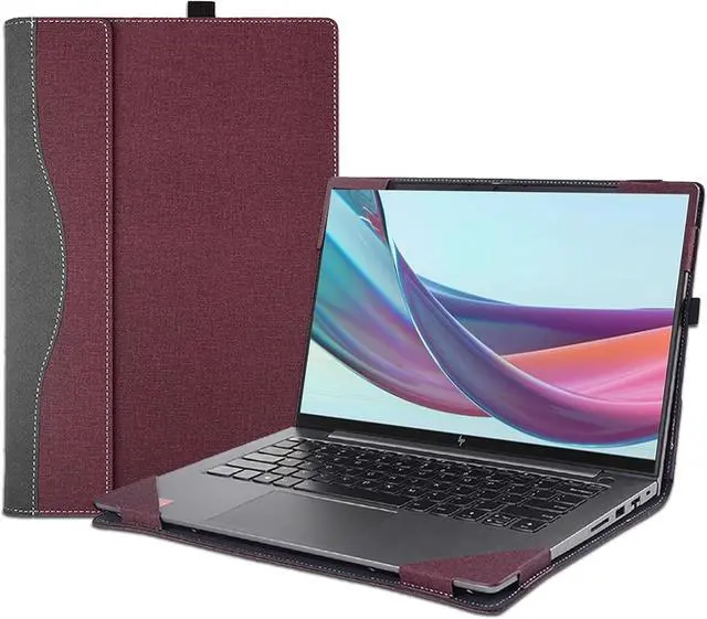 Main image of BONAEVER Laptop Case Cover for 14 inch HP Elitebook 645 G9 G10 & HP EliteBook 640 G9 G10 Sleeve,PU Leather Notebook PC Sleeve Protective Bag Accessory with Pencil Holder Coffee
