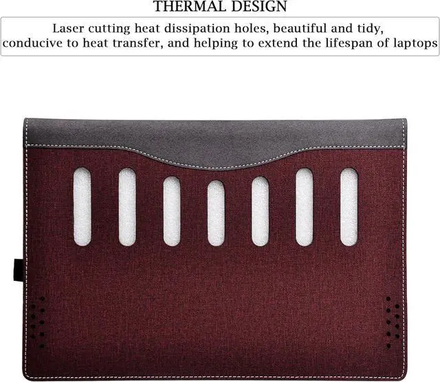 Alt view image 6 of 7 - BONAEVER Laptop Case Cover for 14 inch HP Elitebook 645 G9 G10 & HP EliteBook 640 G9 G10 Sleeve,PU Leather Notebook PC Sleeve Protective Bag Accessory with Pencil Holder Coffee