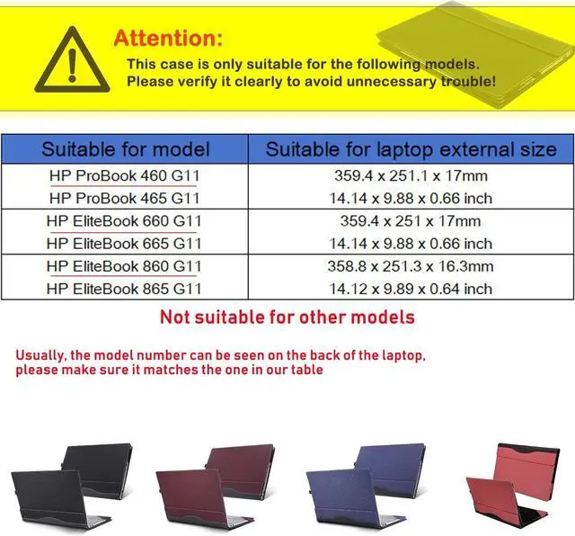 Alt view image 2 of 7 - BONAEVER Laptop Cover for 16 inch HP EliteBook 860/865 G11 & EliteBook 660/665 G11 & for HP ProBook 460/465 G11 Case,Separable PU Leather Protective Sleeve Bag Accessories with Pencil Holder Blue