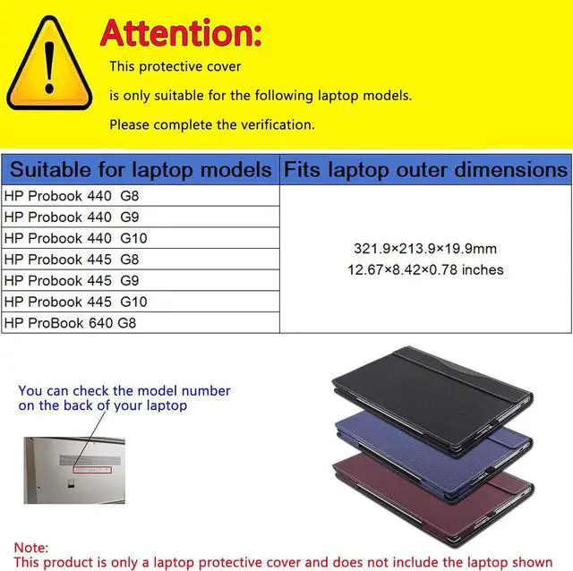 Alt view image 2 of 7 - BONAEVER Laptop Cover Case for HP ProBook 440 14 inch G10 G9 G8 Notebook PC & for HP Probook 445 G8 G9 G10 & for HP ProBook 640 G8 Sleeve,Detachable PU Leather Case Bag Accessories with Pencil Holder