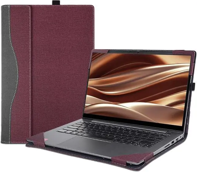 Main image of BONAEVER Laptop Cover Case for 16 inch Lenovo ThinkPad E16 Gen 2 2024 / Lenovo ThinkPad E16 Gen 1 2023, PU Leather Protective Shell Detachable Sleeve Accessory with Pencil Holder Coffee