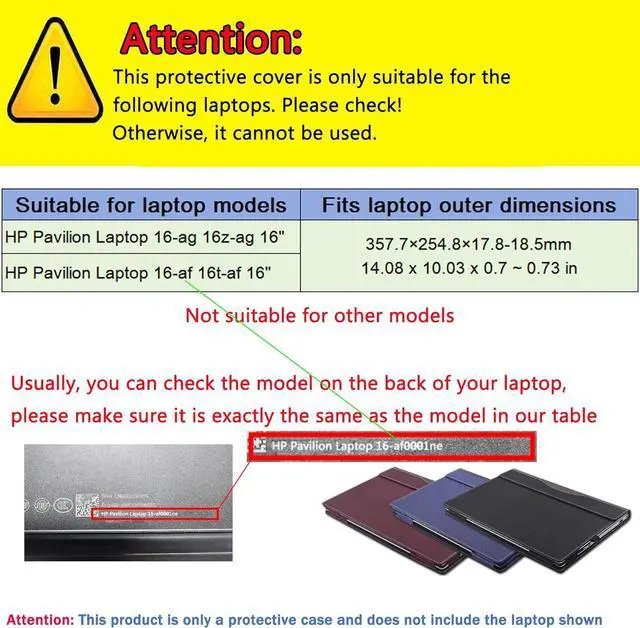 Alt view image 2 of 7 - BONAEVER Laptop Case Cover for 16 inch HP Pavilion Laptop 16-af 16t-af & 16-ag 16z-ag,Separable PU Leather Notebook PC Sleeve Protective Bag with Pen Holder and Heat Dissipation Holes