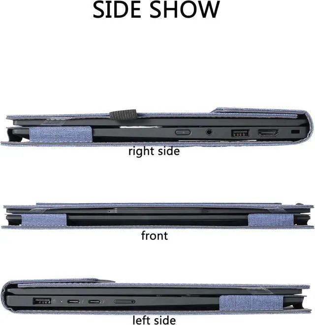 Alt view image 7 of 7 - BONAEVER Laptop Case Cover for HP Elite x360 1040 G11 and EliteBook 1040 14 inch G11 & Lenovo ThinkPad X13 Yoga Gen 1, Notebook PC Protective Sleeve Bag with Tri-Fold Cooling Stand, Pencil Holder Blue