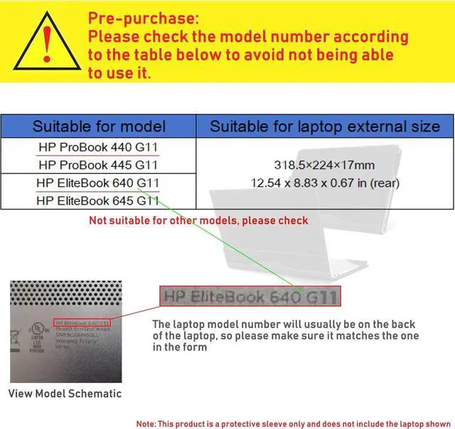 Alt view image 2 of 7 - BONAEVER Laptop Case Cover for 14 inch HP ProBook 440 / 445 G11 & HP EliteBook 640 / 645 G11 Notebook PC Sleeve, PU Leather Protective Bag Accessories with Pencil Holder