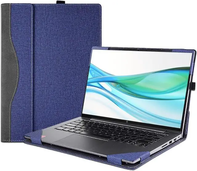 Main image of BONAEVER Laptop Case Cover for 14 inch HP ProBook 440 / 445 G11 & HP EliteBook 640 / 645 G11 Notebook PC Sleeve, PU Leather Protective Bag Accessories with Pencil Holder Blue