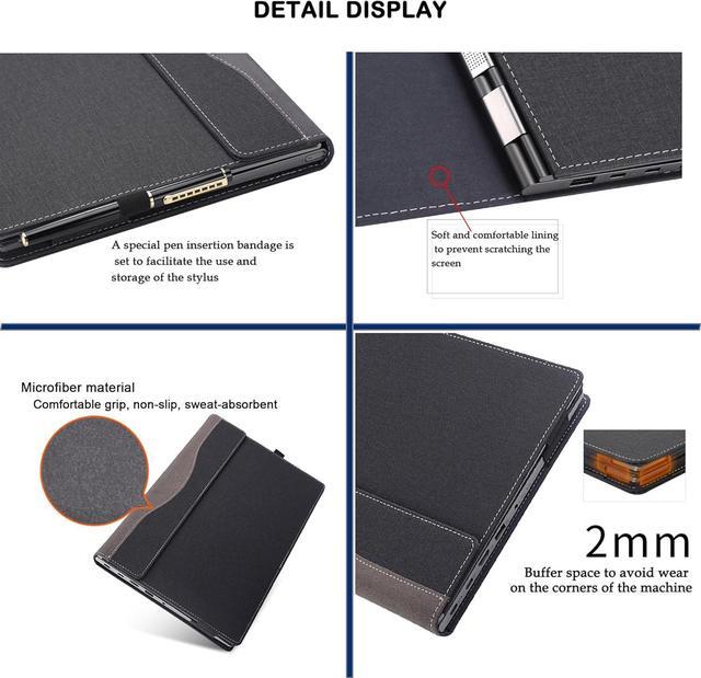 Alt view image 5 of 7 - BONAEVER Laptop Cover Case for 15.6 inch Lenovo Ideapad 5 15ABA7 15IAU7 & for Ideapad 5 15ARE05 15ALC05 15ITL05 15IIL05, Detachable PU Leather Protective Shell Laptop Sleeve Accessory with Pencil Hold