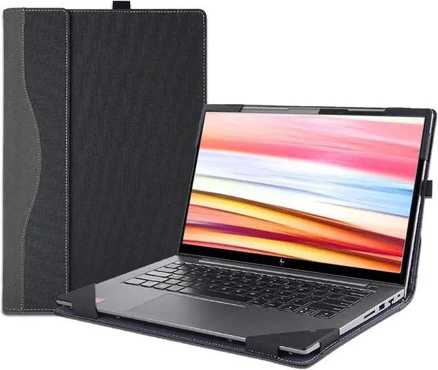 Main image of BONAEVER Laptop Cover Case for 16 inch HP Spectre x360 16-f 16t-f & HP Envy 16-h 16t-h, PU Leather Protective Shell Detachable Laptop Bag Accessory with Pencil Holder
