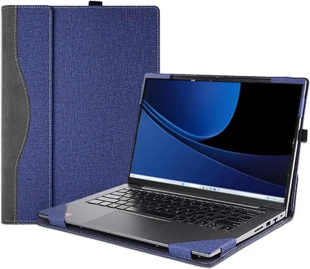Main image of BONAEVER Laptop Cover Case for 15.3 inch Lenovo IdeaPad Slim 5 15IRH9 15IRU9, Detachable PU Leather Protective Sleeve Bag Accessories with Pencil Holder Blue