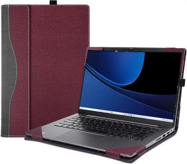 Main image of BONAEVER Laptop Cover Case for 15.3 inch Lenovo IdeaPad Slim 5 15IRH9 15IRU9, Detachable PU Leather Protective Sleeve Bag Accessories with Pencil Holder Coffee