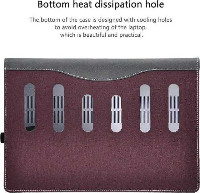 Alt view image 6 of 7 - BONAEVER Laptop Cover Case for 15.3 inch Lenovo IdeaPad Slim 5 15IRH9 15IRU9, Detachable PU Leather Protective Sleeve Bag Accessories with Pencil Holder Coffee