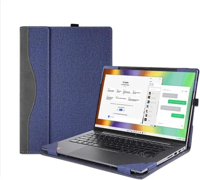 Main image of BONAEVER Laptop Case Cover for 2024 New 13.3 inch HP Pavilion Aero Laptop 13-bg 13t-bg Notebook PC Sleeve, 2 in 1 PU Leather Protective Shell Bag Accessories with Pencil Holder Blue