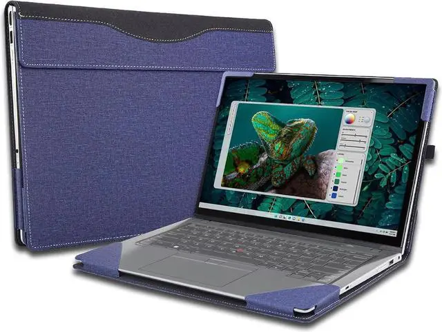 Main image of BONAEVER Laptop Case Cover for Dell Inspiron 14 Plus 7440 7430 7420 / Inspiron Pro 7425 5420 / Inspiron 14 5430 5425 Notebook Sleeve, Detachable PU Leather Protective Sleeve Bag Accessories Blue