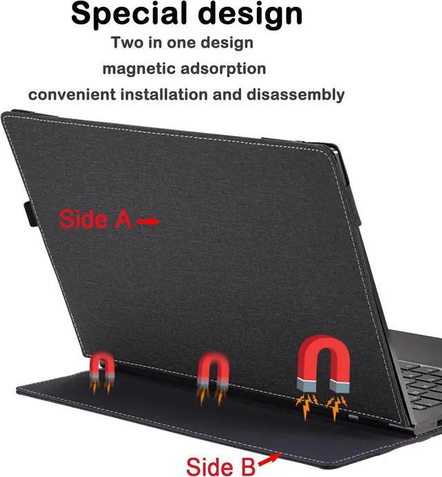 Alt view image 3 of 7 - BONAEVER Laptop Cover Case for 13.3 inch HP EliteBook 830 835 G9 G10 G11/ HP Elite X360 830 13 inch G9 G10 G11 Notebook PC, PU Leather Bag Protective Sleeve Accessories