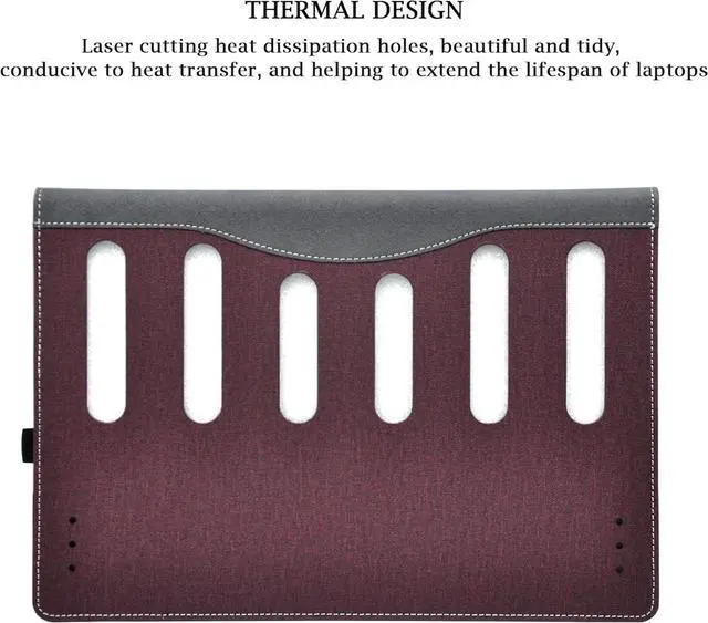 Alt view image 5 of 7 - BONAEVER Laptop Case Cover for 14 inch MSI Modern 14 C13M C12M C11M C7M C5M Series Sleeve,PU Material Separable Notebook PC Bag Protective Sleeve Accessories Coffee