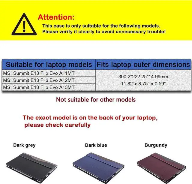 Alt view image 2 of 7 - BONAEVER Cover Case for 13.4 inch MSI Summit E13 Flip Evo A11MT & A12MT & A13MT Laptop,PU Leather Protective Sleeve Notebook PC Bag Accessories with Pen Holder