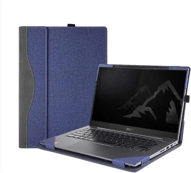Main image of BONAEVER Cover Case for 13.4 inch MSI Summit E13 Flip Evo A11MT & A12MT & A13MT Laptop,PU Leather Protective Sleeve Notebook PC Bag Accessories with Pen Holder Blue
