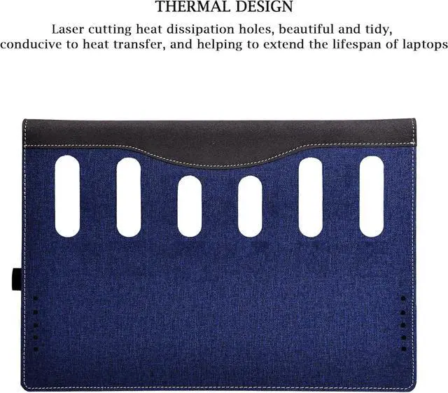 Alt view image 5 of 7 - BONAEVER Cover Case for 13.4 inch MSI Summit E13 Flip Evo A11MT & A12MT & A13MT Laptop,PU Leather Protective Sleeve Notebook PC Bag Accessories with Pen Holder Blue
