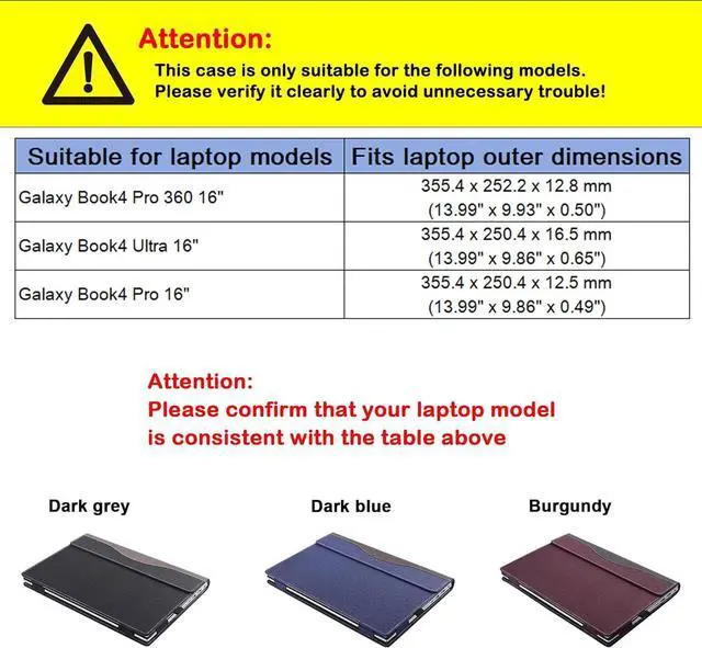Alt view image 2 of 7 - BONAEVER Laptop Case Cover for 16 inch Samsung Galaxy Book 4 Pro 360 / Galaxy Book 4 Ultra / Galaxy Book4 Pro, 2 in 1 PU Leather Protective Bag Sleeve with Pen Holder