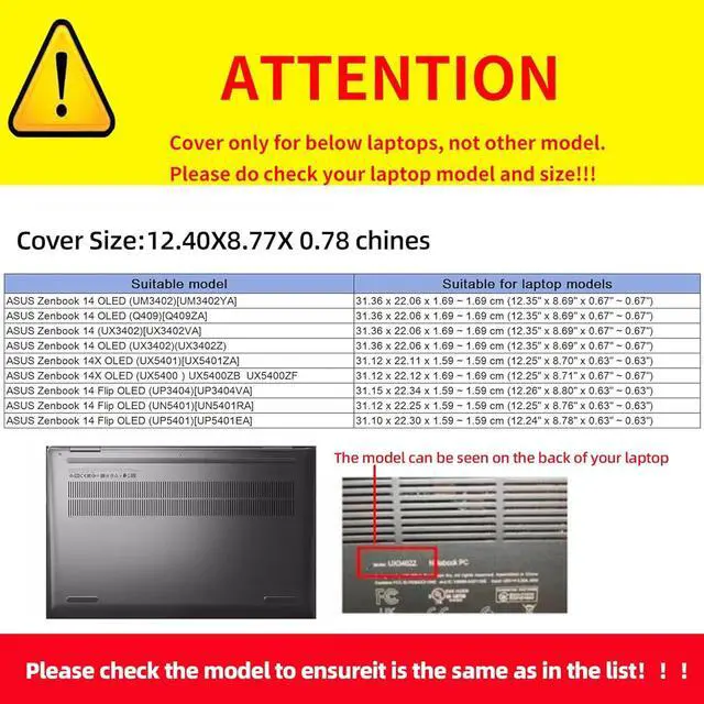 Alt view image 2 of 7 - BONAEVER Laptop Cover Case for 14 inch ASUS Zenbook 14X OLED Model UX5401 UX5401ZA UX5400 UX5400ZB UX5400ZF, PU Leather Laptop Case