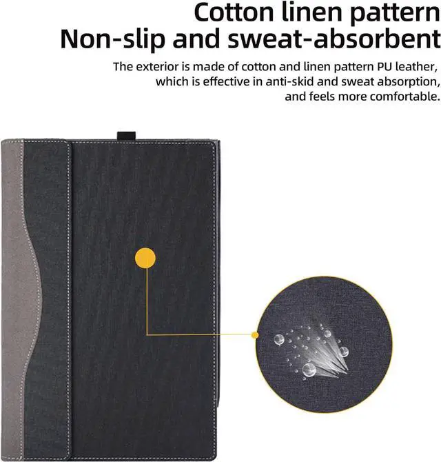 Alt view image 6 of 7 - BONAEVER Laptop Cover Case for 14 inch ASUS Zenbook 14X OLED Model UX5401 UX5401ZA UX5400 UX5400ZB UX5400ZF, PU Leather Laptop Case
