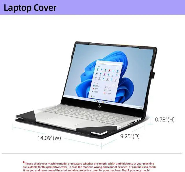 Alt view image 3 of 7 - BONAEVER Laptop Cover for HP Envy x360 Laptop 15t /15z-XXX/15-fh|15-ed/15z-ey15-er/15-ep/15t-es100|2-in-1 Laptop.All Inclusive Drop Case 15.6 inch PU Leather Inside Pocket Cover Shell