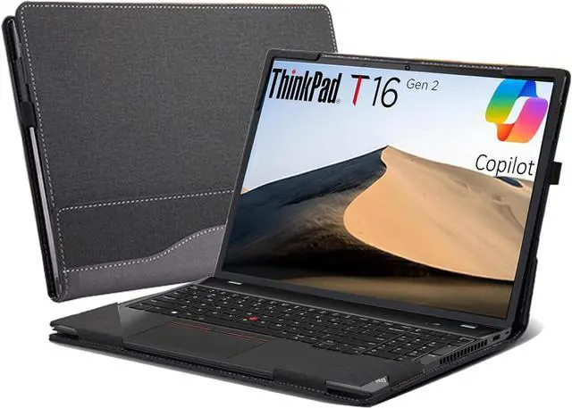 Main image of BONAEVER Laptop Cover for Lenovo ThinkPad T16 Gen 2 Business Laptop 16" ThinkPad T16 | ThinkPad P16s Gen 2 | PU Leather Notebook Sleeve Detachable Protective Bag Shell