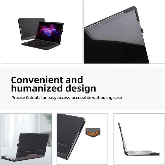 Alt view image 6 of 7 - BONAEVER Laptop Cover for Lenovo ThinkPad P14s Gen 5 14 inch All Inclusive Drop Case 14" PU Leather Inside Pocket Cover