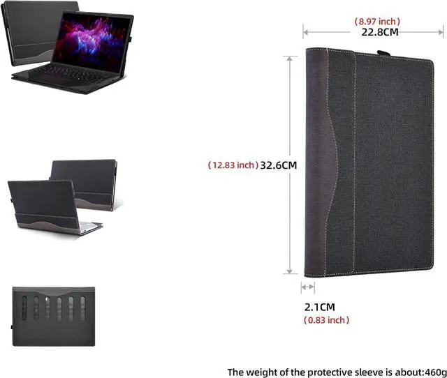 Alt view image 5 of 7 - BONAEVER Laptop Cover for Lenovo ThinkPad P14s Gen 5 14 inch All Inclusive Drop Case 14" PU Leather Inside Pocket Cover