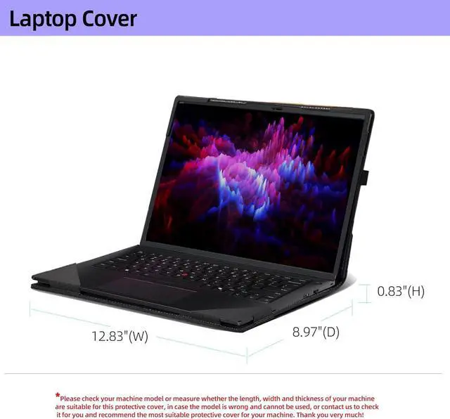 Alt view image 3 of 7 - BONAEVER Laptop Cover for Lenovo ThinkPad P14s Gen 5 14 inch All Inclusive Drop Case 14" PU Leather Inside Pocket Cover