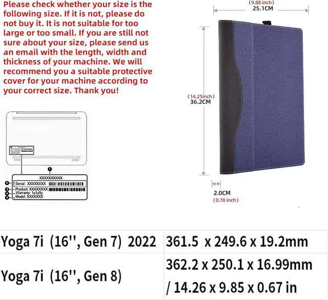 Alt view image 4 of 7 - BONAEVER Laptop Case for Lenovo Yoga 7i 16 inches /15z-ds100/15-cn/15-dr1007TX/15-cp0053cl/15.6 inch Laptop Detachable Case Blue