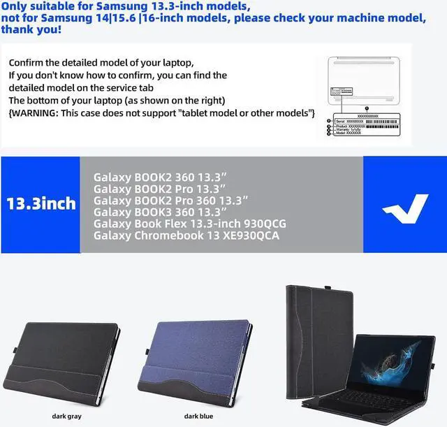 Alt view image 2 of 7 - BONAEVER Laptop Cover for Samsung Galaxy Book 2 360 |Book 2 Pro 360|Book 2 pro 360 | Book 3 360|Chromebook 13 XE930QCA/Book Flex 13.3 NP930QCG PU Detachable Case