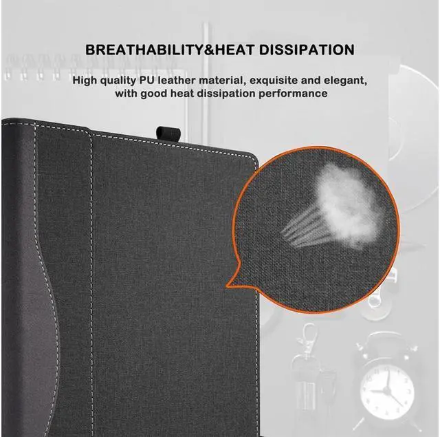 Alt view image 3 of 7 - BONAEVER Laptop Cover for ASUS ZenBook 13 OLED 13.3" All-Inclusive Drop-Proof Laptop Bag PU Leather Inner Pocket Case