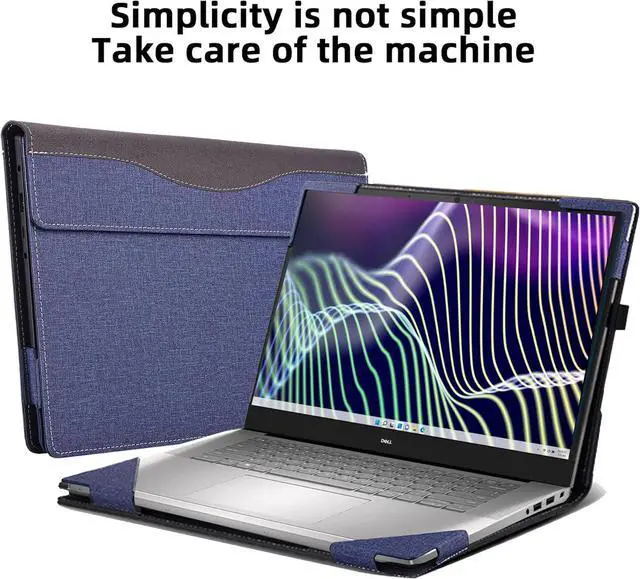 Alt view image 2 of 7 - BONAEVER Laptop Case for 16 inch Dell Latitude 7000 7640 Laptop (2023) | Latitude 7650 Laptop16" Notebook Laptop PU Leather Detachable Protective Cover with Pencil Holder Blue
