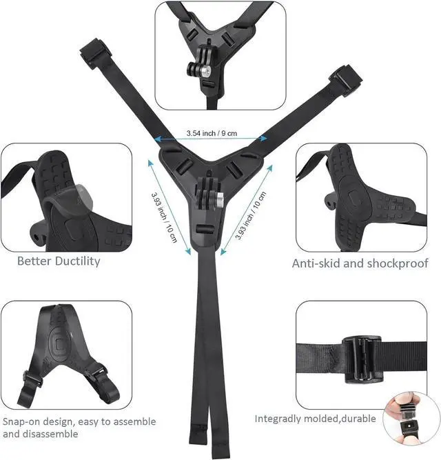 Alt view image 5 of 7 - BONAEVER Motorcycle Helmet Chin Strap Mount Supplies Assembly Kit Compatible with All GoPro Heros, SJCAM, GeekPro, 4K, Xiaomi Yi, Insta360 and Also Brackets for Mobile Phones