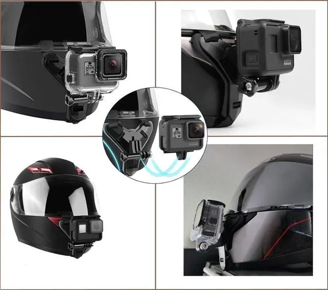Alt view image 3 of 7 - BONAEVER Motorcycle Helmet Chin Strap Mount Supplies Assembly Kit Compatible with All GoPro Heros, SJCAM, GeekPro, 4K, Xiaomi Yi, Insta360 and Also Brackets for Mobile Phones