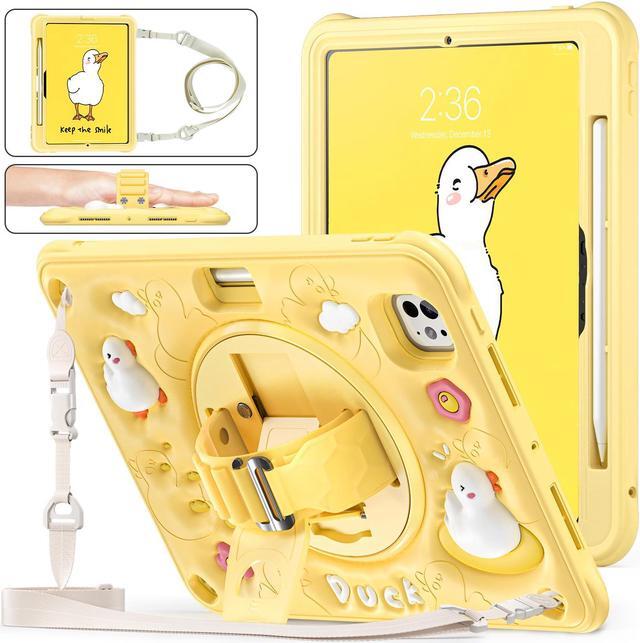 Main image of BONAEVER Case for iPad Pro 11 Inch 2024 5th Generation M4 with 360 Rotating Stand / Hand Strap / Shoulder Strap with 360 Rotating Stand+Hand Strap, Cute Soft Shockproof Cover for Kids Boys