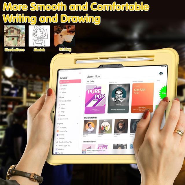 Alt view image 5 of 7 - BONAEVER Case for iPad Pro 11 Inch 2024 5th Generation M4 with 360 Rotating Stand / Hand Strap / Shoulder Strap with 360 Rotating Stand+Hand Strap, Cute Soft Shockproof Cover for Kids Boys