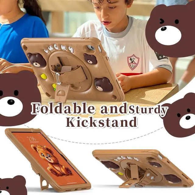 Alt view image 2 of 7 - BONAEVER Case for iPad (A16) 11th Generation 11 Inch 2025, iPad 10th Generation 10.9 inch 2022 with 360 Rotating Stand / Hand Strap / Shoulder Strap / Pencil Holde, Cute Shockproof Cover for Kids Boys