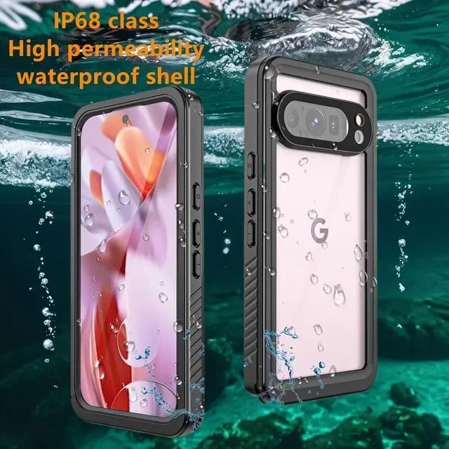 Alt view image 5 of 7 - BONAEVER Pixel 9 Waterproof  Case, Waterproof & Shockproof Protection Phone Cover for Google Pixel 9, Full Coverage with Screen Protector,Wireless Charging Compatible, Slim Design, Black