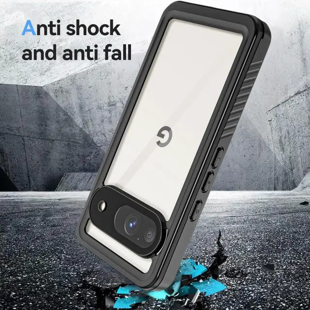 Alt view image 4 of 7 - BONAEVER Pixel 9 Waterproof  Case, Waterproof & Shockproof Protection Phone Cover for Google Pixel 9, Full Coverage with Screen Protector,Wireless Charging Compatible, Slim Design, Black