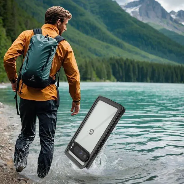 Alt view image 7 of 7 - BONAEVER Pixel 9 Waterproof  Case, Waterproof & Shockproof Protection Phone Cover for Google Pixel 9, Full Coverage with Screen Protector,Wireless Charging Compatible, Slim Design, Black