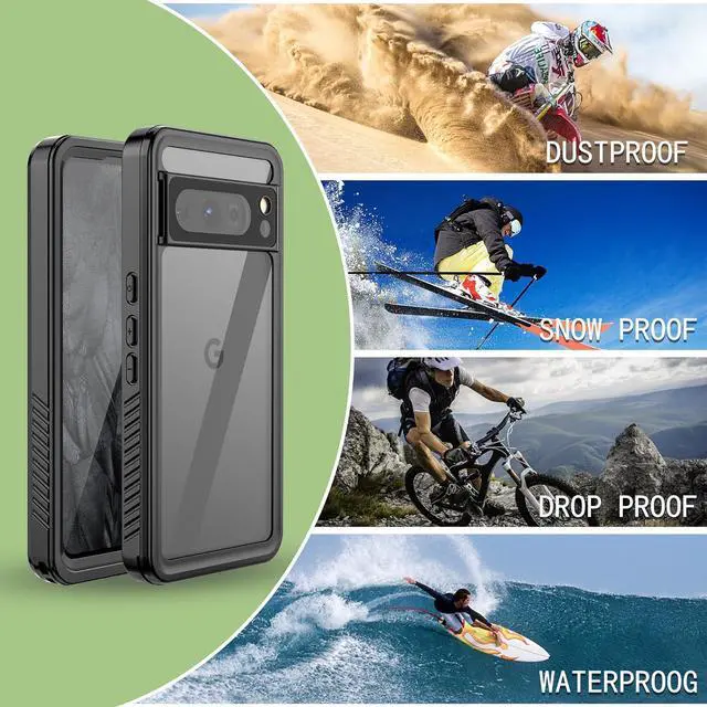 Alt view image 7 of 7 - BONAEVER Pixel 9 Pro Waterproof Case, Shockproof Protection Phone Cover for Google Pixel 9 Pro, Full Coverage with Screen Protector, Wireless Charging Compatible, Slim Design, Black